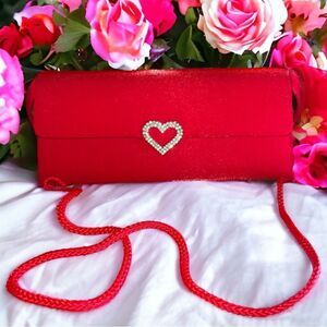 Red satiny evening bag! New!